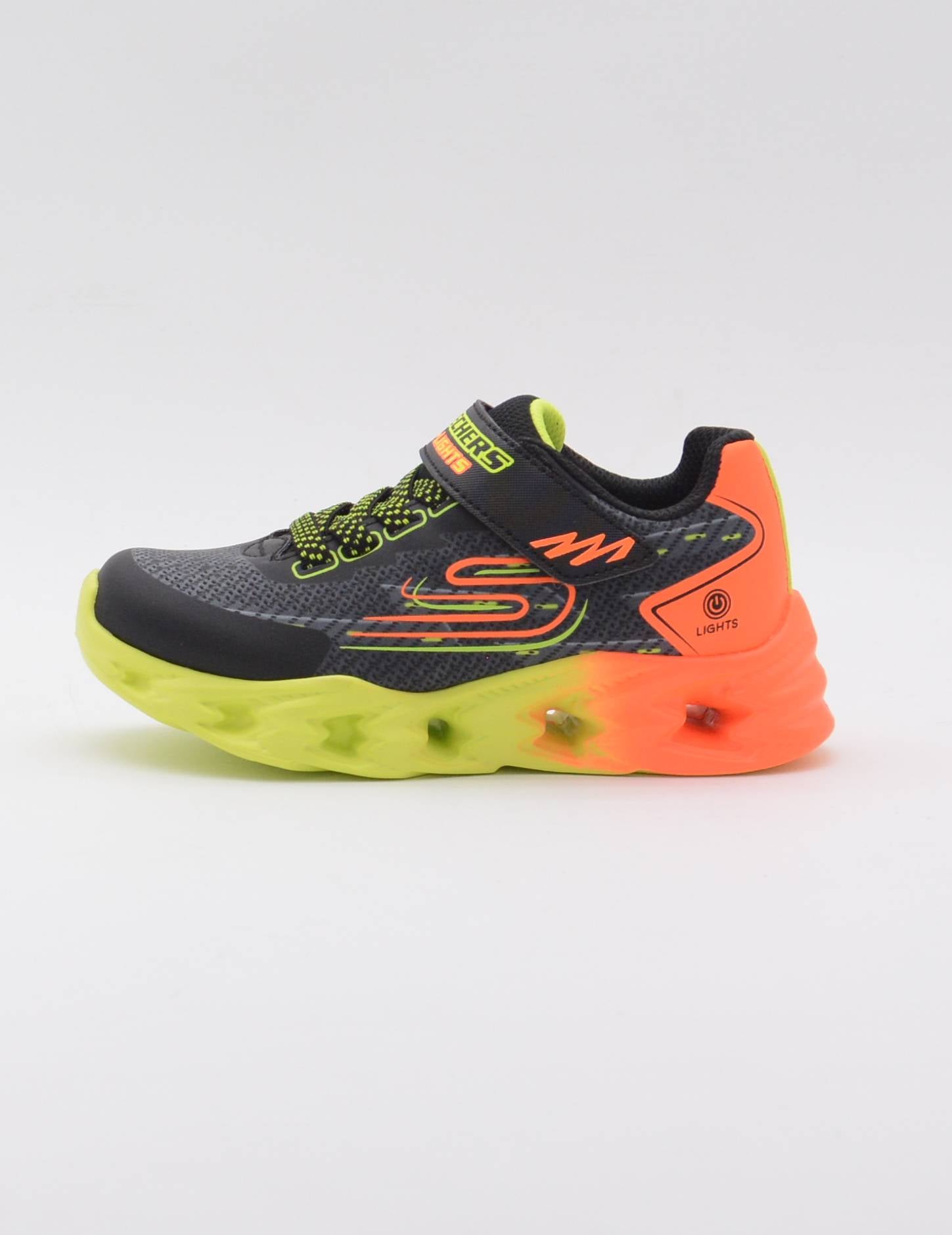 SKECHERS 400604L BKMT LUCES NEGRO/NARANJA/VERDE