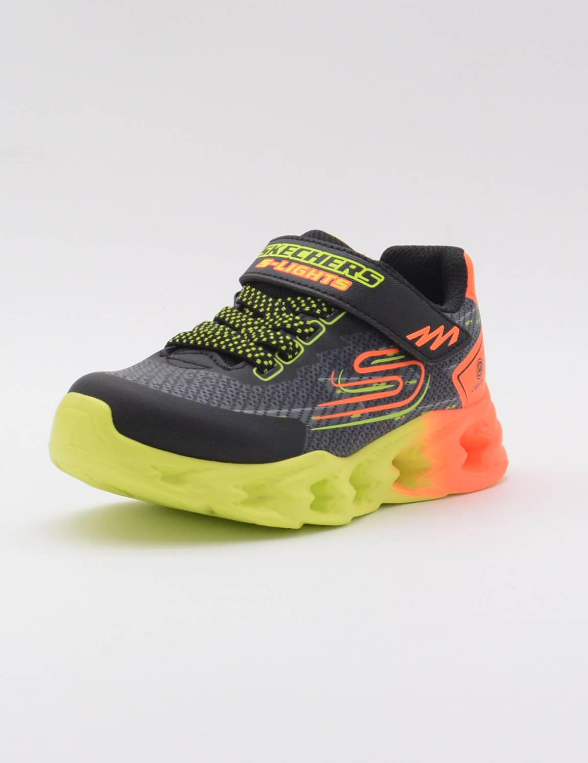 SKECHERS 400604L BKMT LUCES NEGRO/NARANJA/VERDE