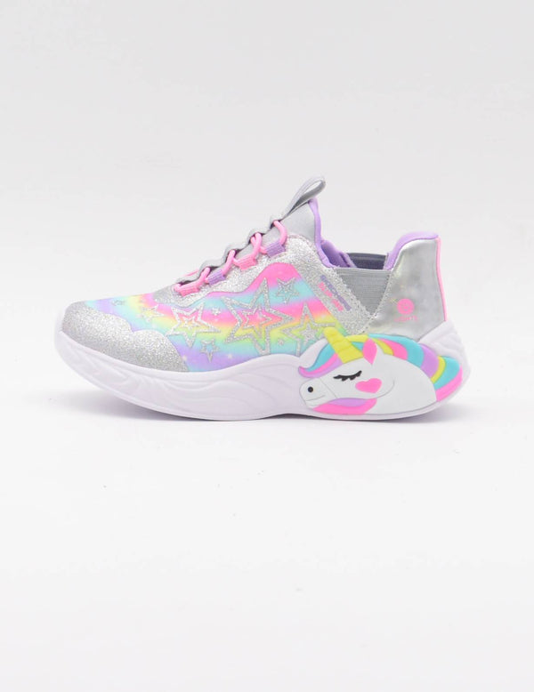 SKECHERS 302296L SMLT Skechers Slip-ins: Unicorn Dreams - Starry Lite DEPORTIVO UNICORNIO LUCESPLATA
