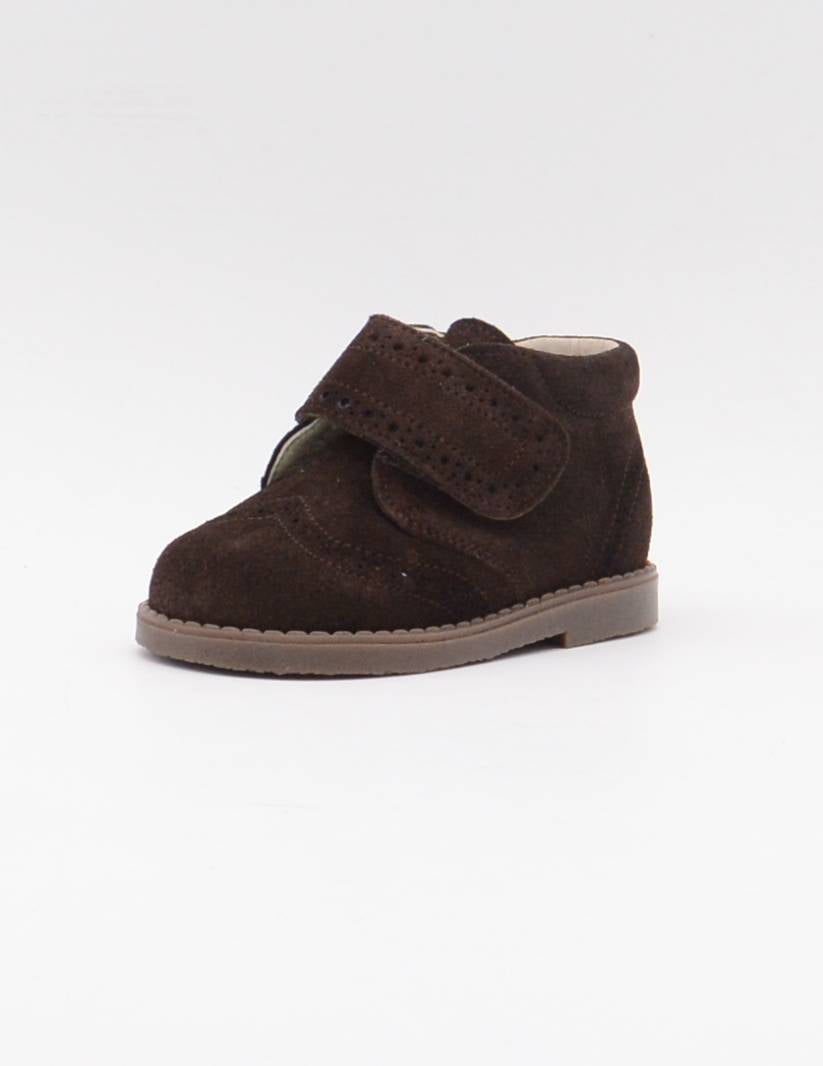 MP-1031 BOTIN VELCROS PICADOS SERRAJE MARRON