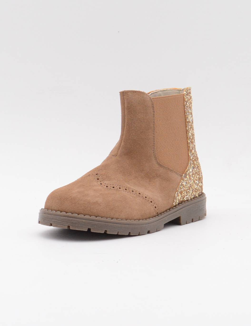 PACHI MP-1037 BOTIN CREMALLERA ANTE TOSTADO GLITTER ORO