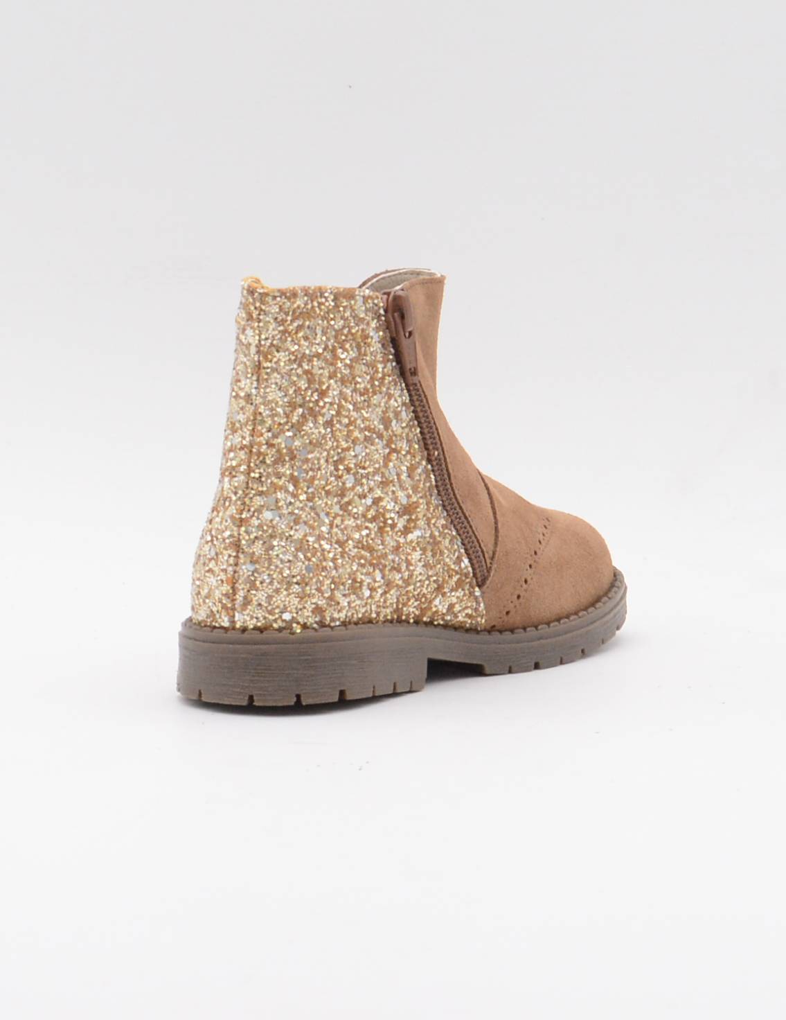 PACHI MP-1037 BOTIN CREMALLERA ANTE TOSTADO GLITTER ORO
