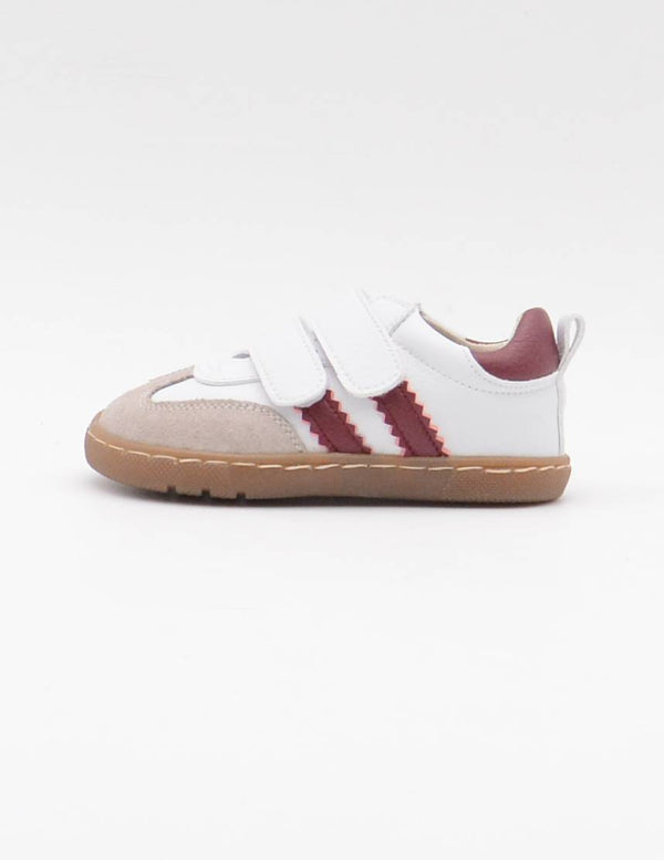 REP-30 DEPORTIVO VELCROS BLANCO/BURDEOS BAREFOOT