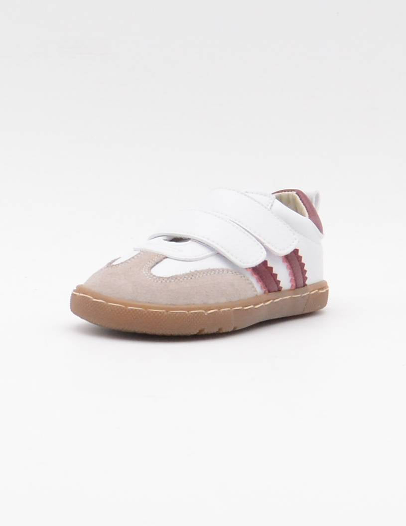 REP-30 DEPORTIVO VELCROS BLANCO/BURDEOS BAREFOOT