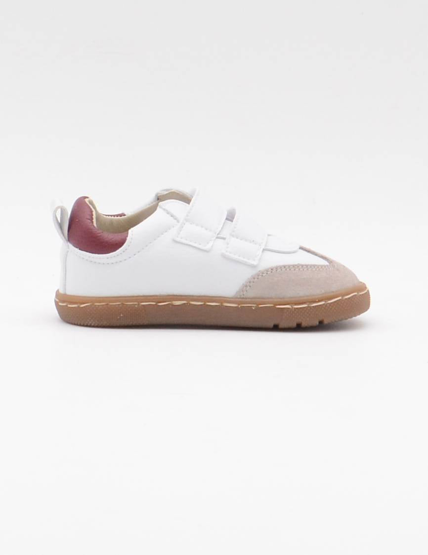 REP-30 DEPORTIVO VELCROS BLANCO/BURDEOS BAREFOOT