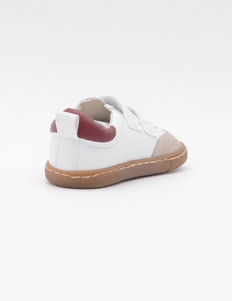 REP-30 DEPORTIVO VELCROS BLANCO/BURDEOS BAREFOOT