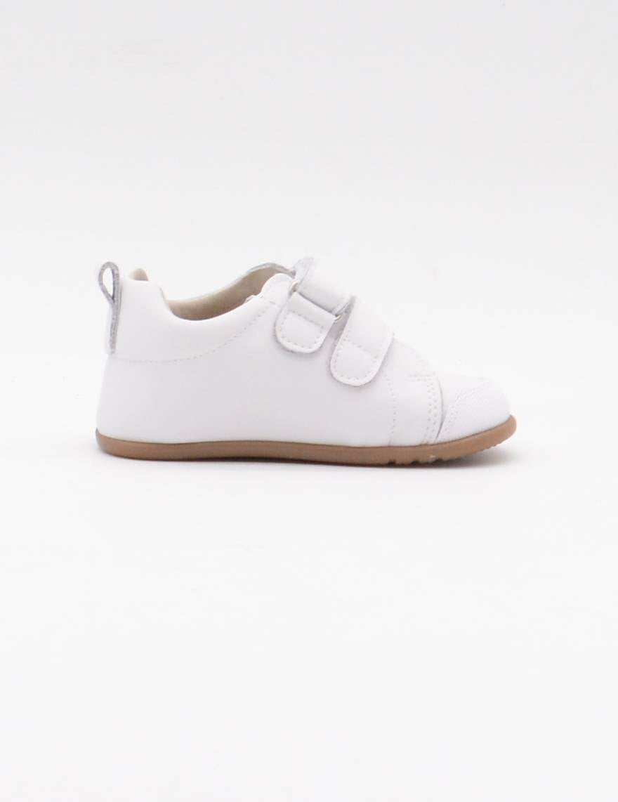 REP-5 DEPORTIVO VELCROS BLANCO PISO CARAMELO BAREFOOT