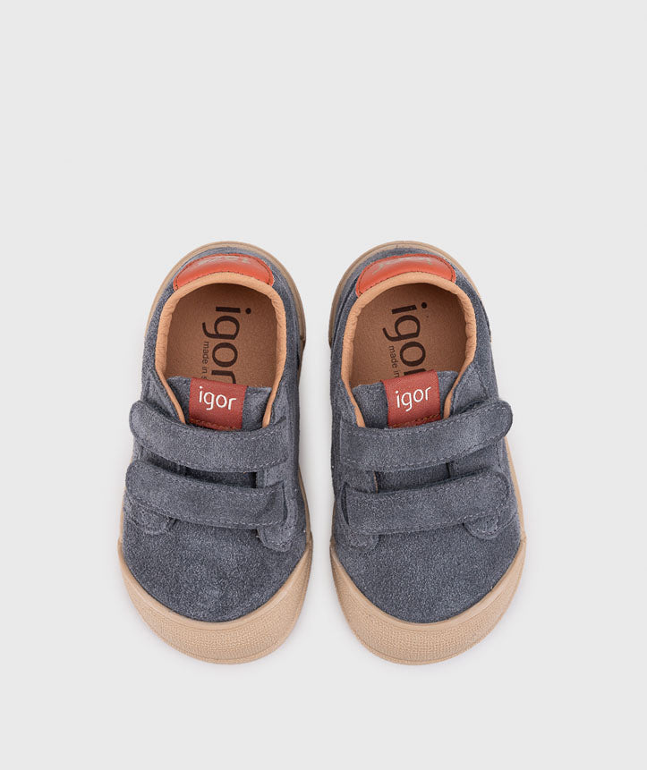 IGOR TENNIS SUEDE GRIS AZUL W10341