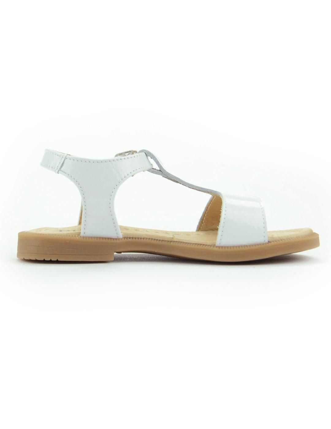 Sand.Tira Empeine Charol Blanco
