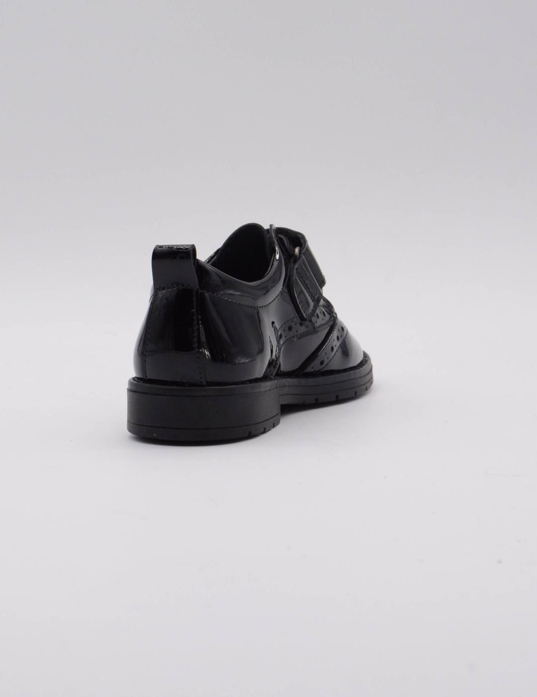 Zapato Charol Negro Velcro